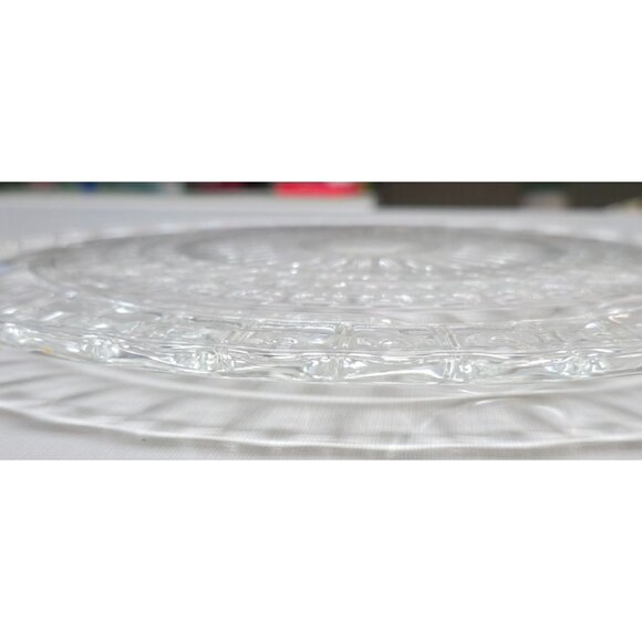 Vintage Clear Federal Glass Bubble Footed Cake Plate 11.25" Tray - Picture 6 of 7